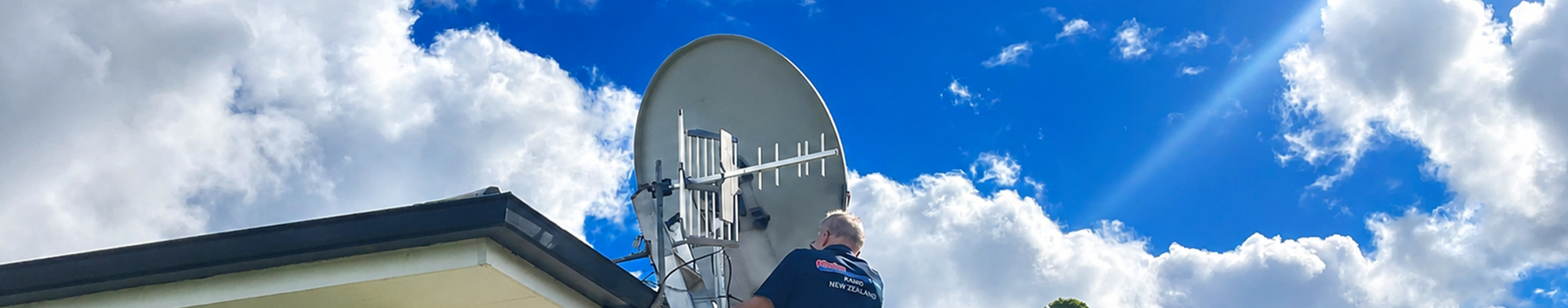 Satalittle dish being Installed on a Whangarei home