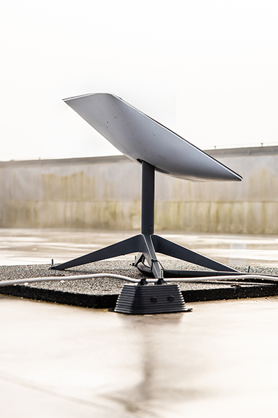 Starlink satalite reciver installed on a local roof